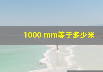 1000 mm等于多少米